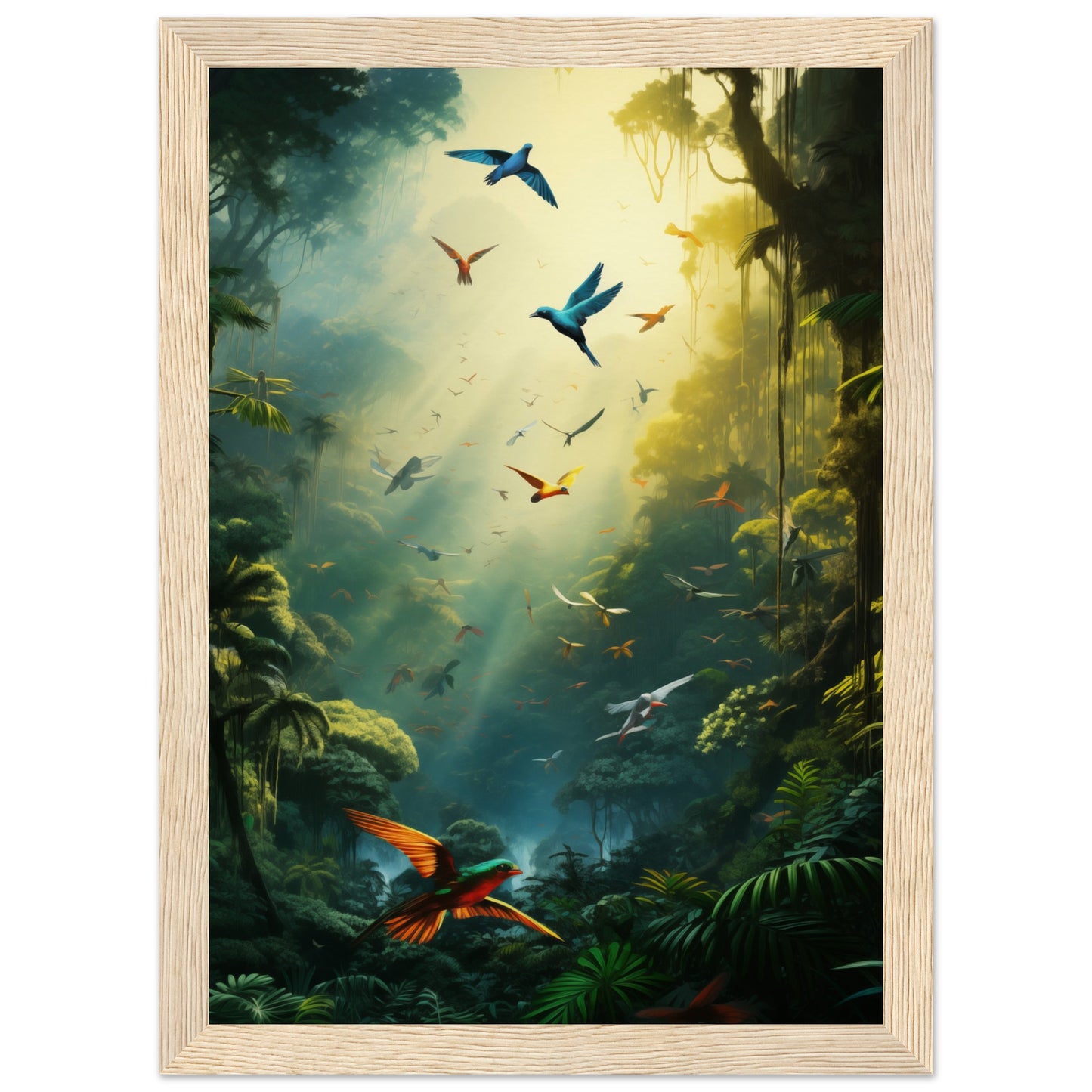 Feathered Finesse Wooden Framed Poster