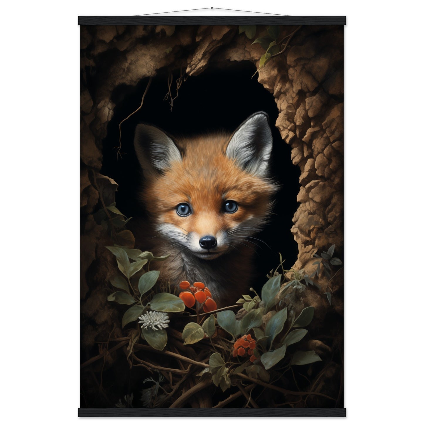 Fuzzy Fox Poster with Hanger