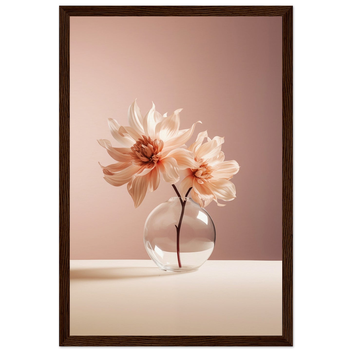 Blossoming Flower Wooden Framed Poster