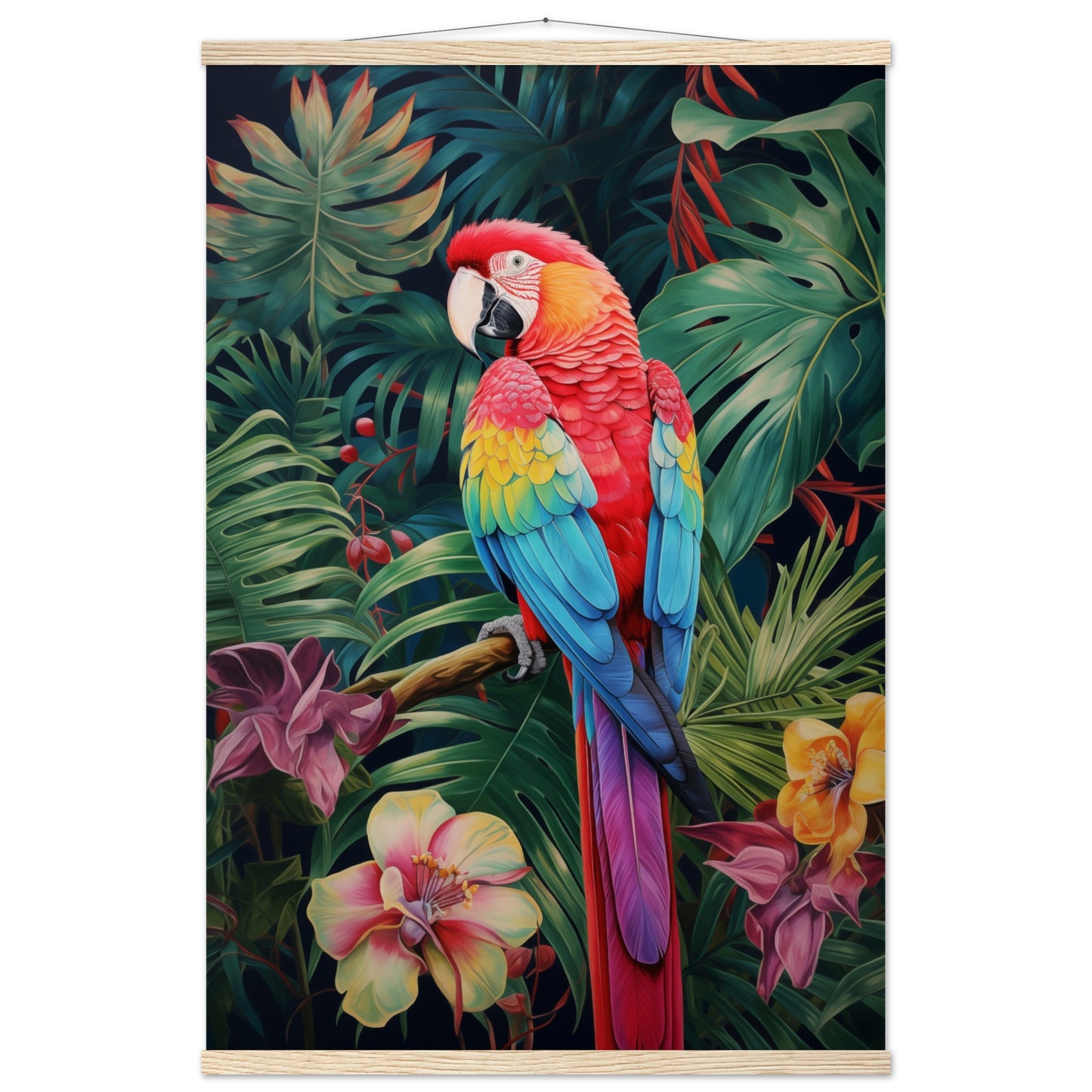 Petal Parrot Poster with Hanger