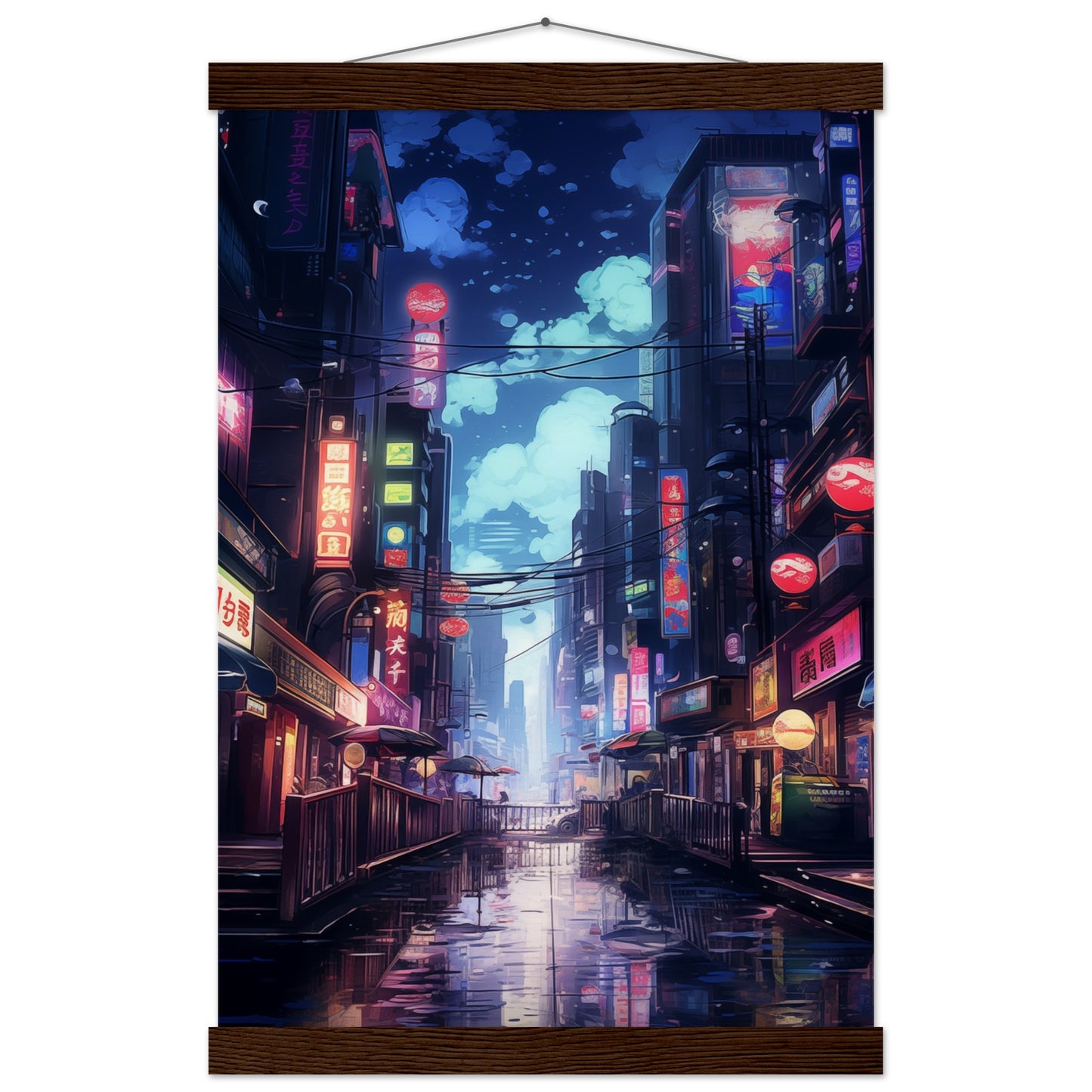 Neon City Poster with Hanger