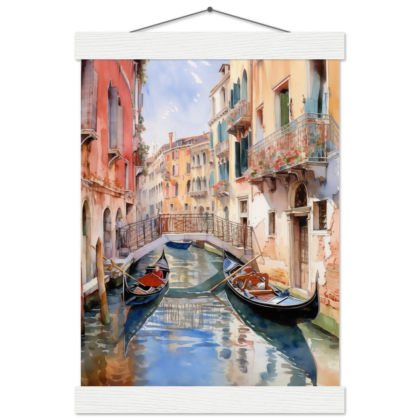 Watercolor Venice Italy Poster with Hanger