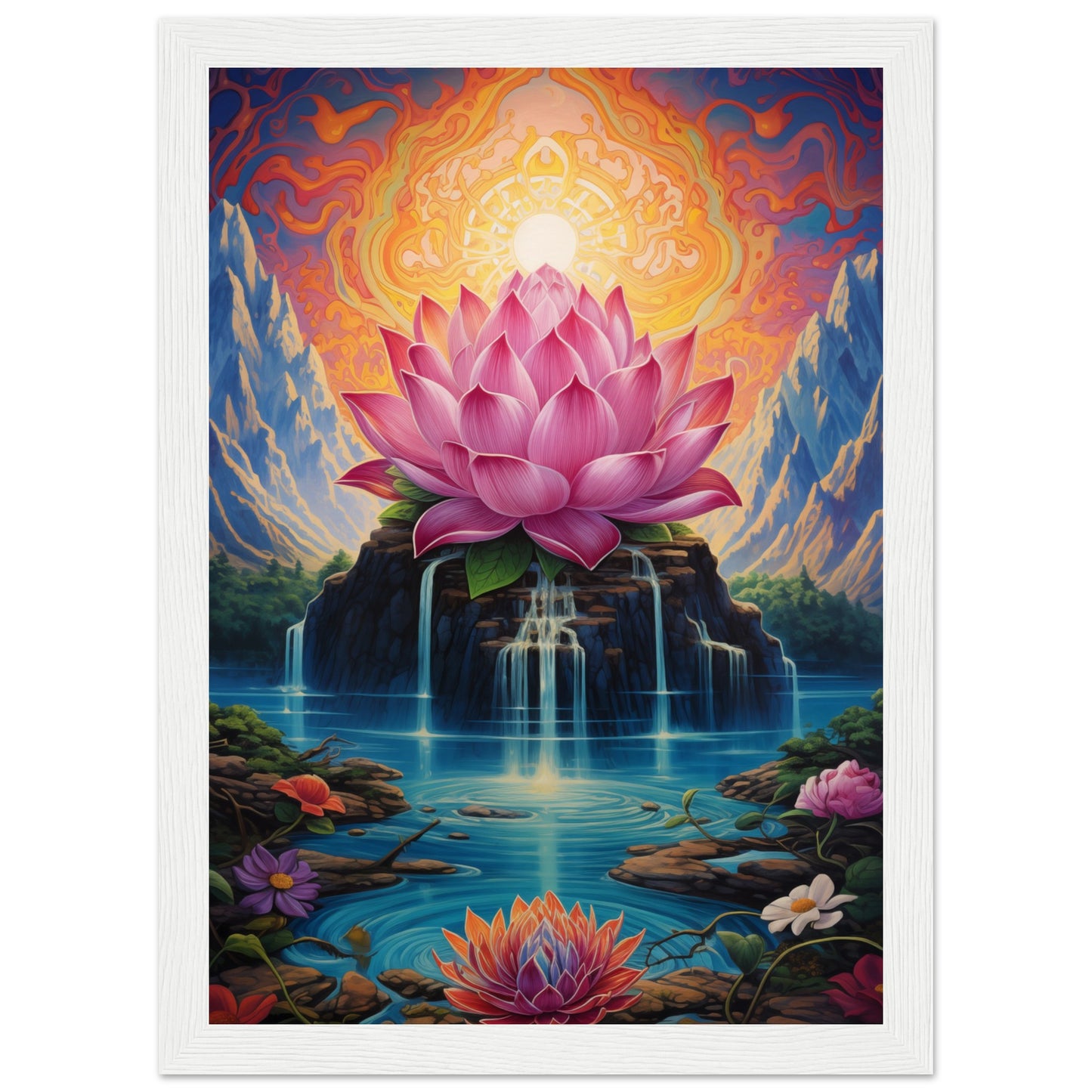 Lotus Blossom Wooden Framed Poster