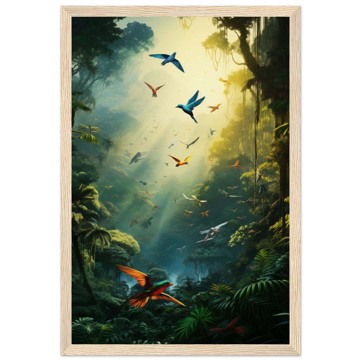 Feathered Finesse Wooden Framed Poster