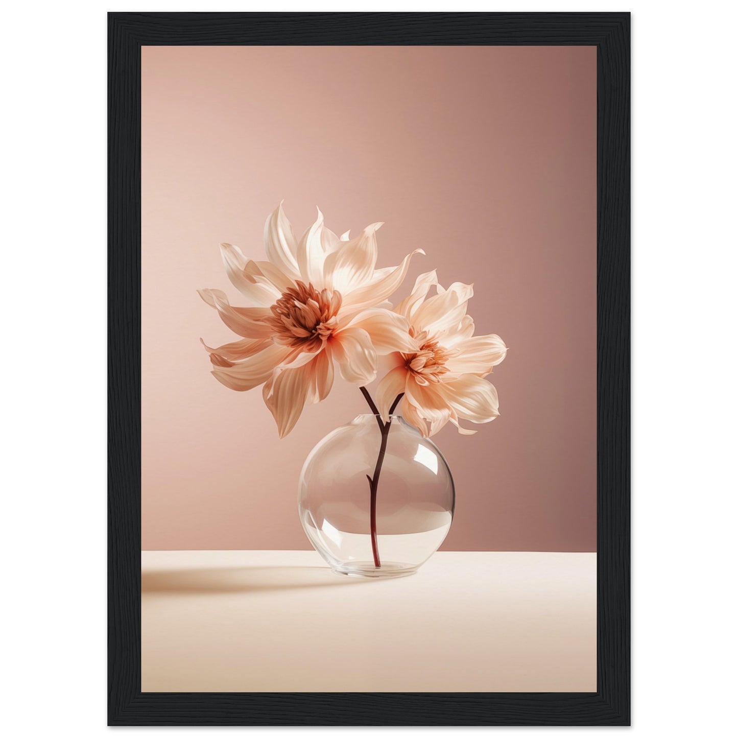 Blossoming Flower Wooden Framed Poster