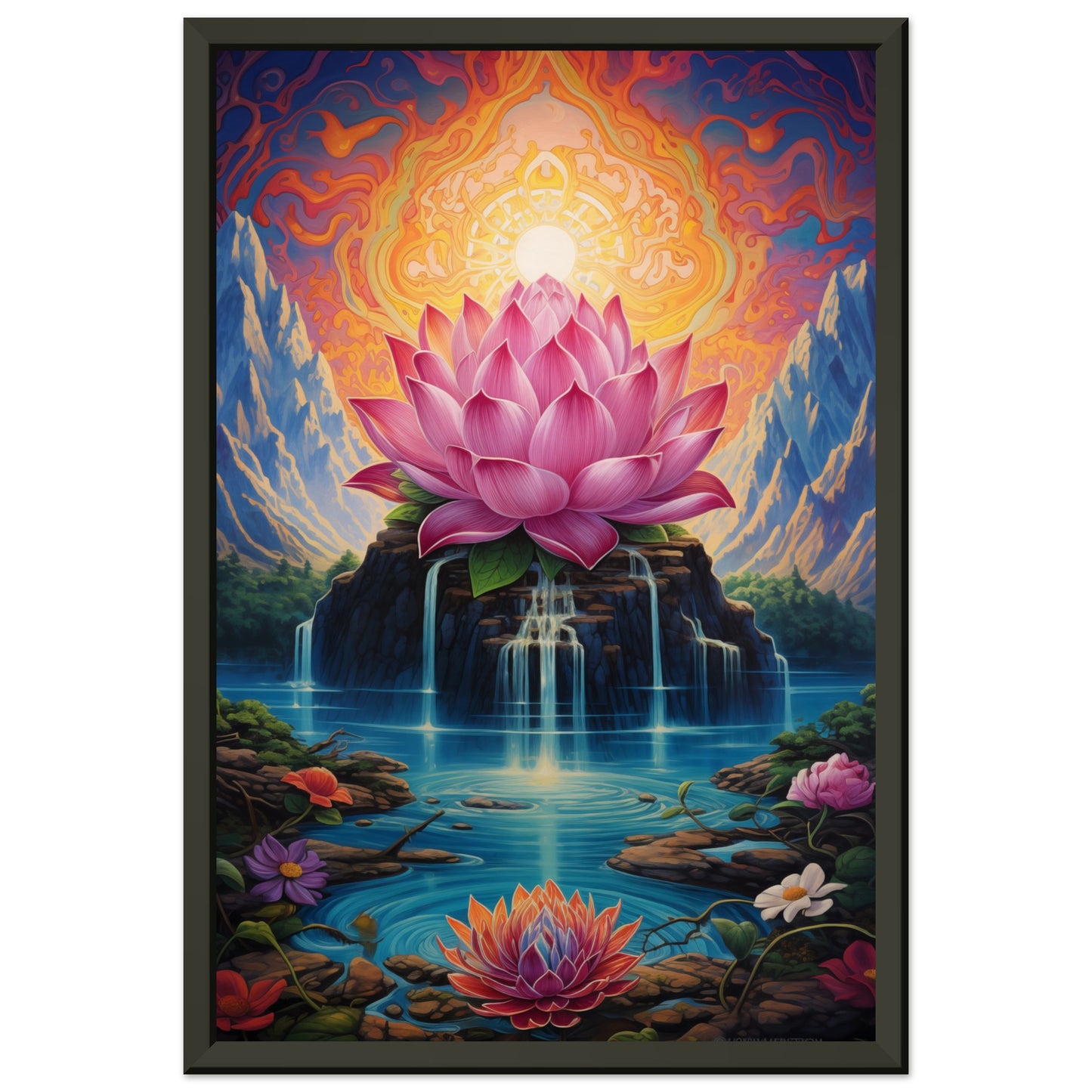 Lotus Blossom Metal Framed Poster