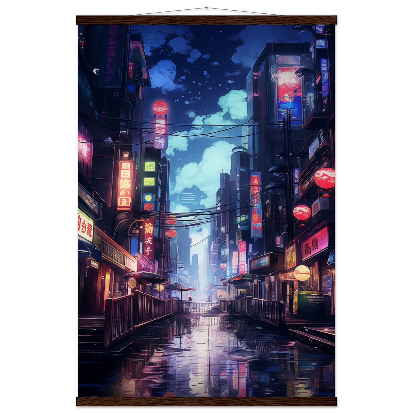 Neon City Poster with Hanger