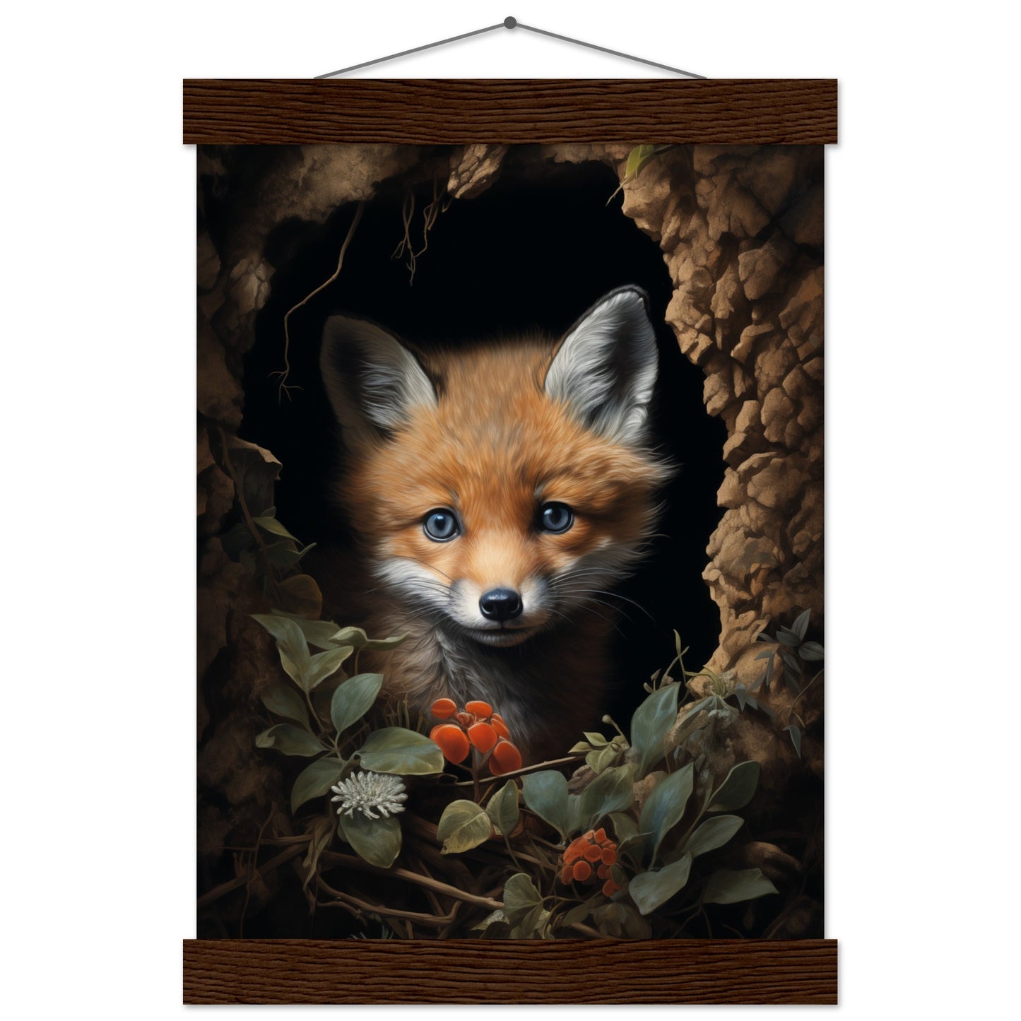 Fuzzy Fox Poster with Hanger