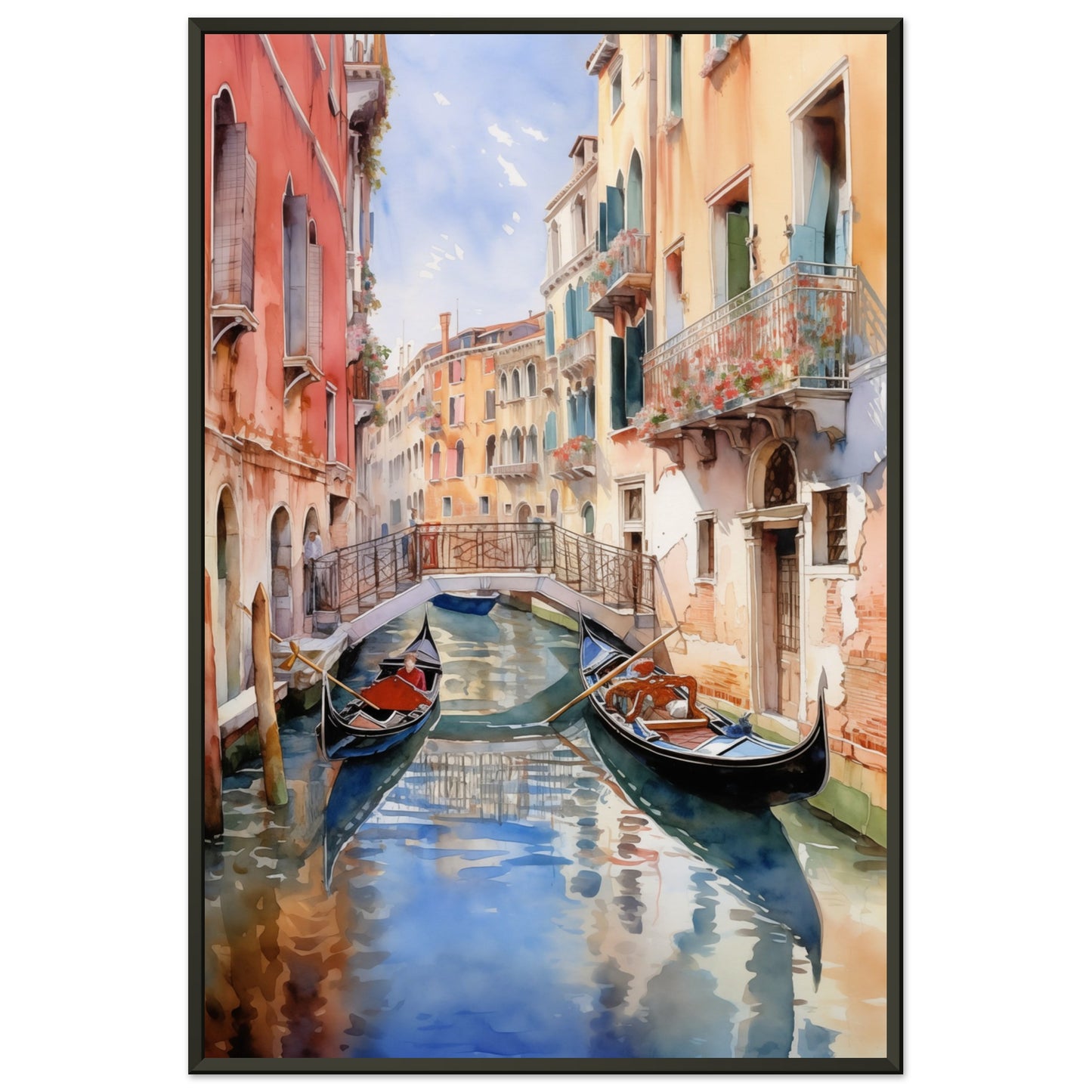 Watercolor Venice Italy Metal Framed Poster