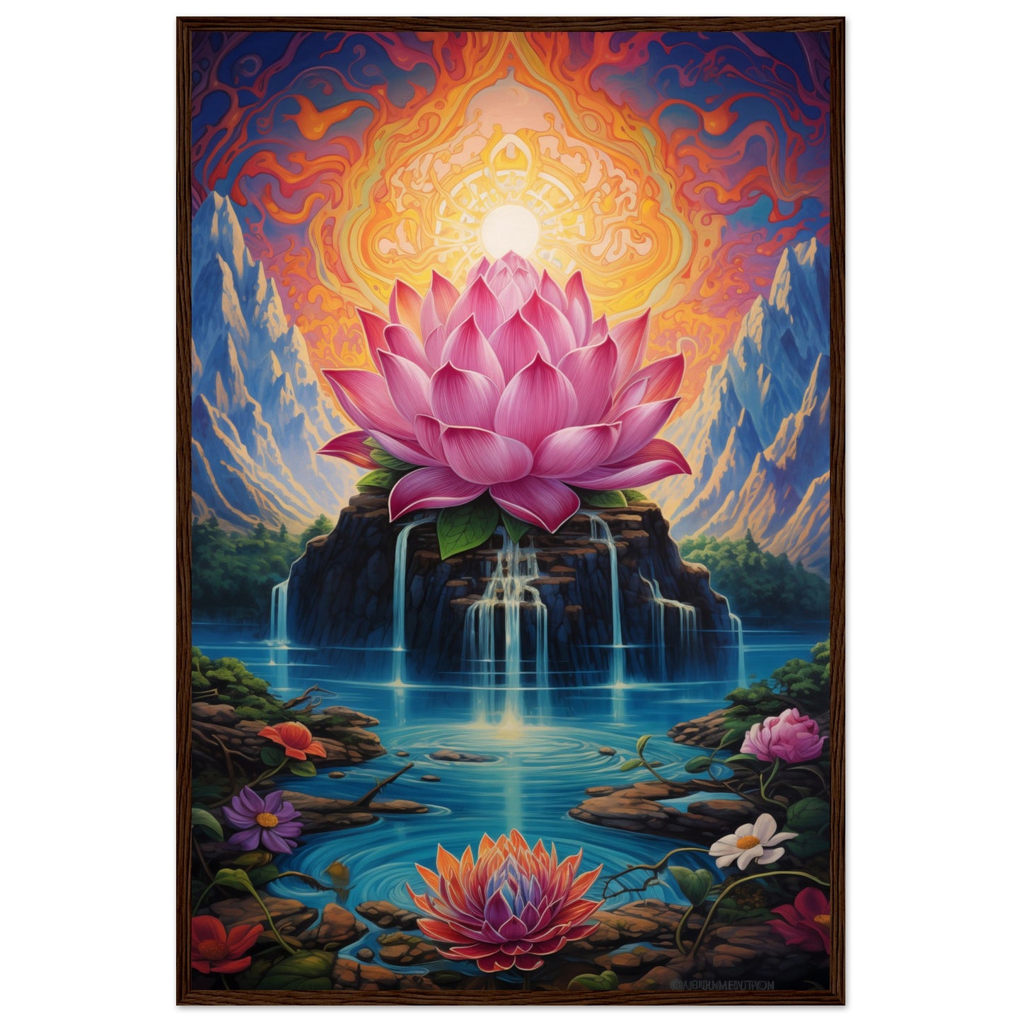 Lotus Blossom Wooden Framed Poster