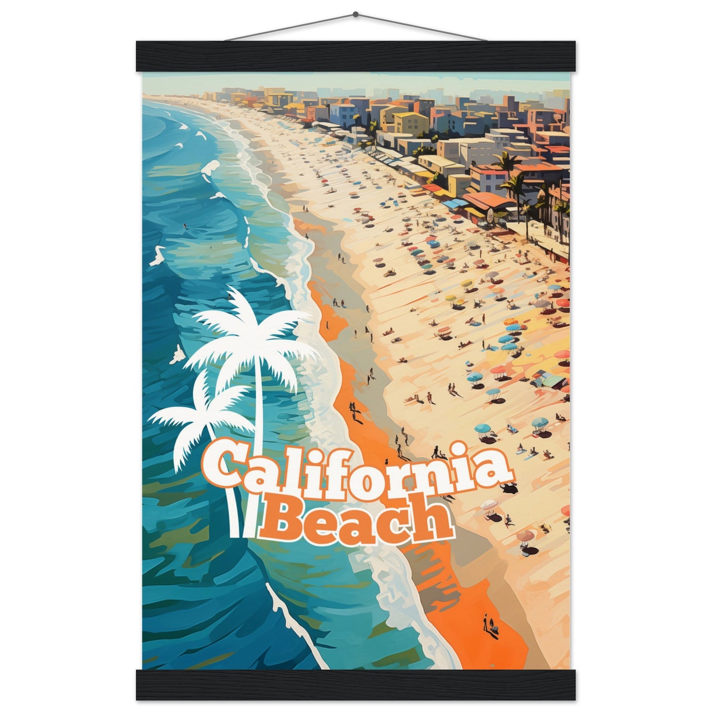 California Beach Poster with Hanger