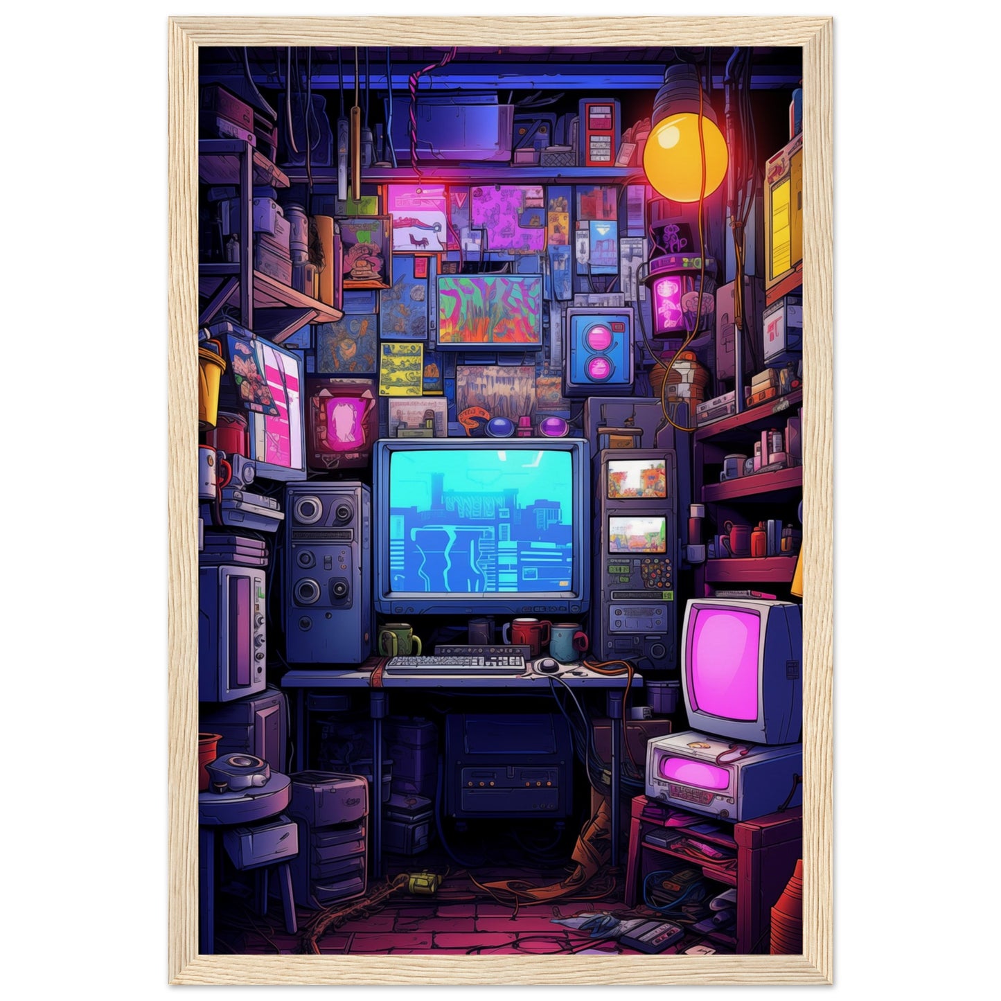 Pixel Lair Wooden Framed Poster