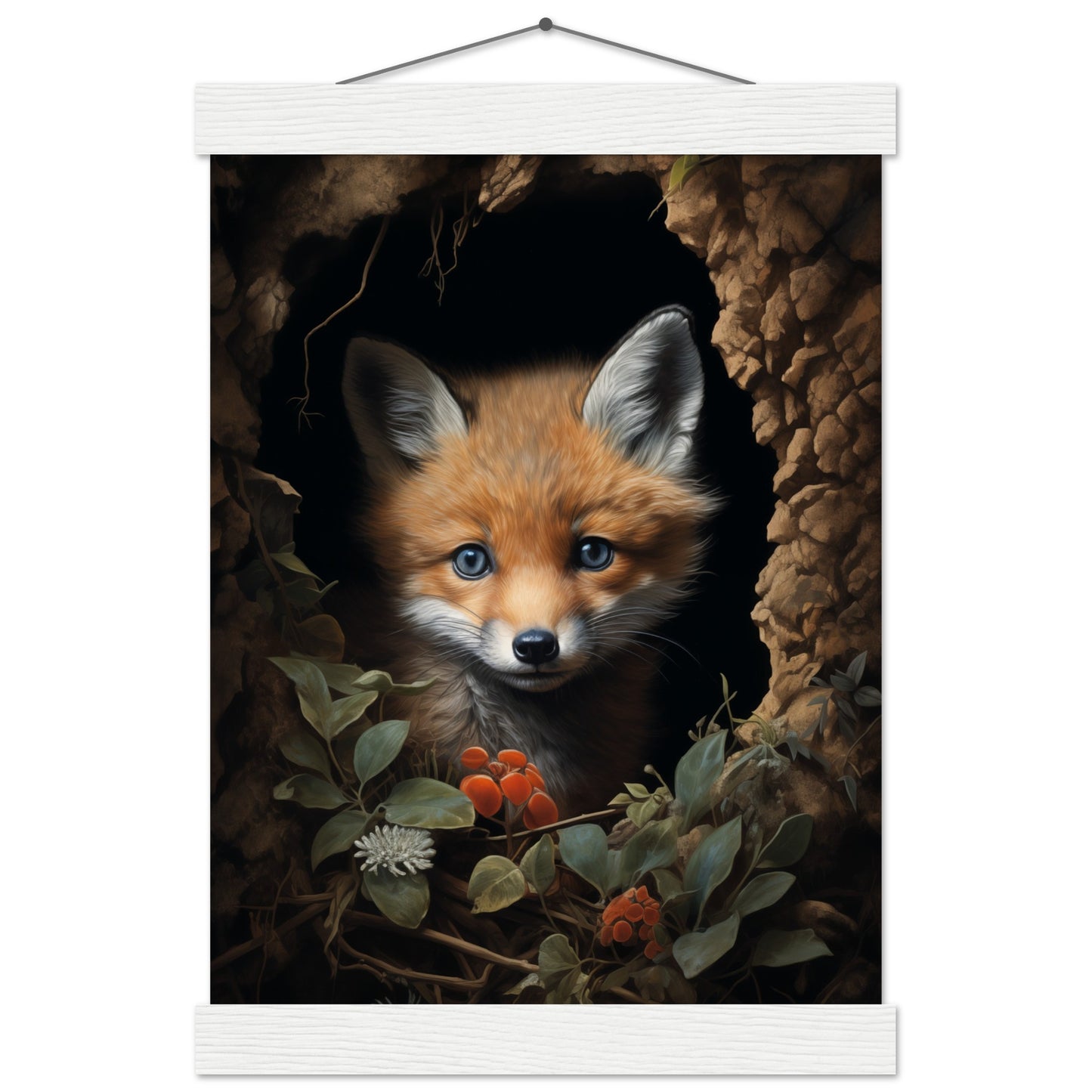 Fuzzy Fox Poster with Hanger