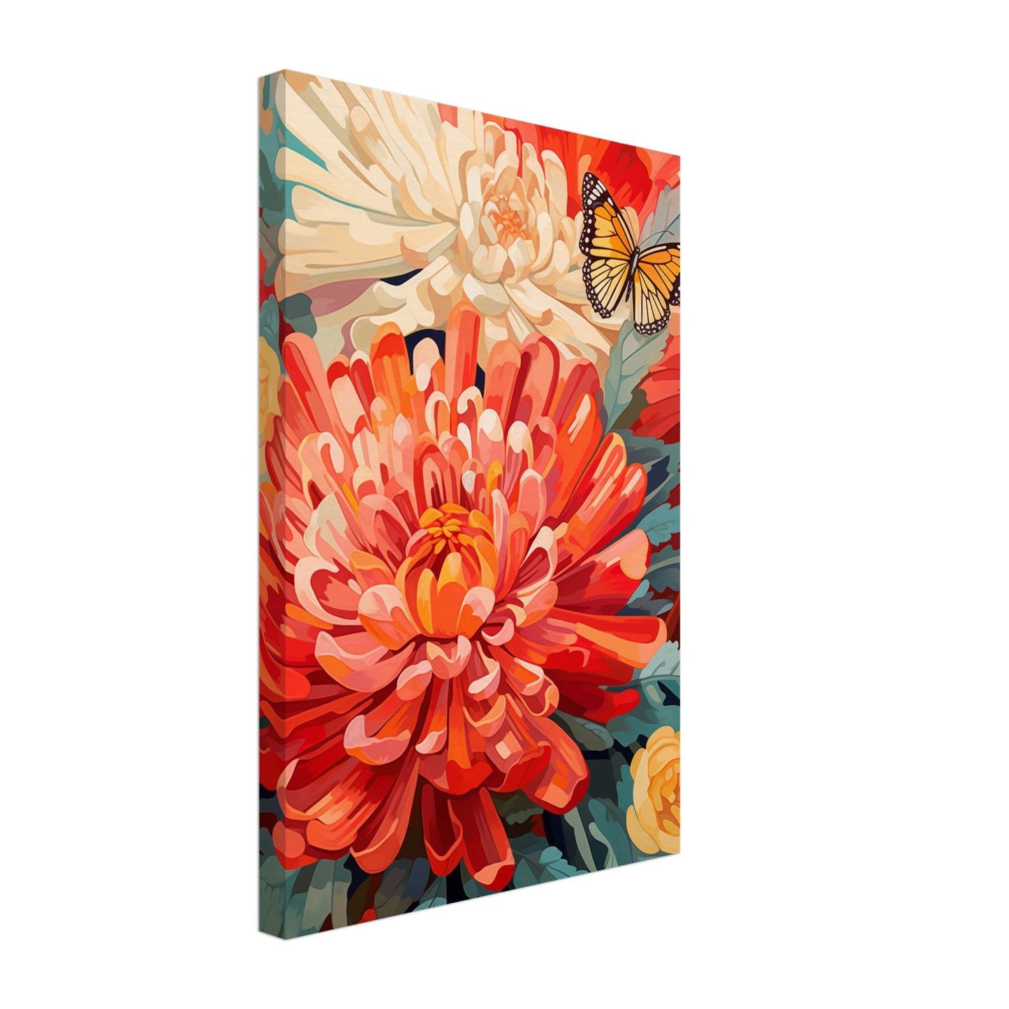 Post impressionist Chrysanthemum Canvas