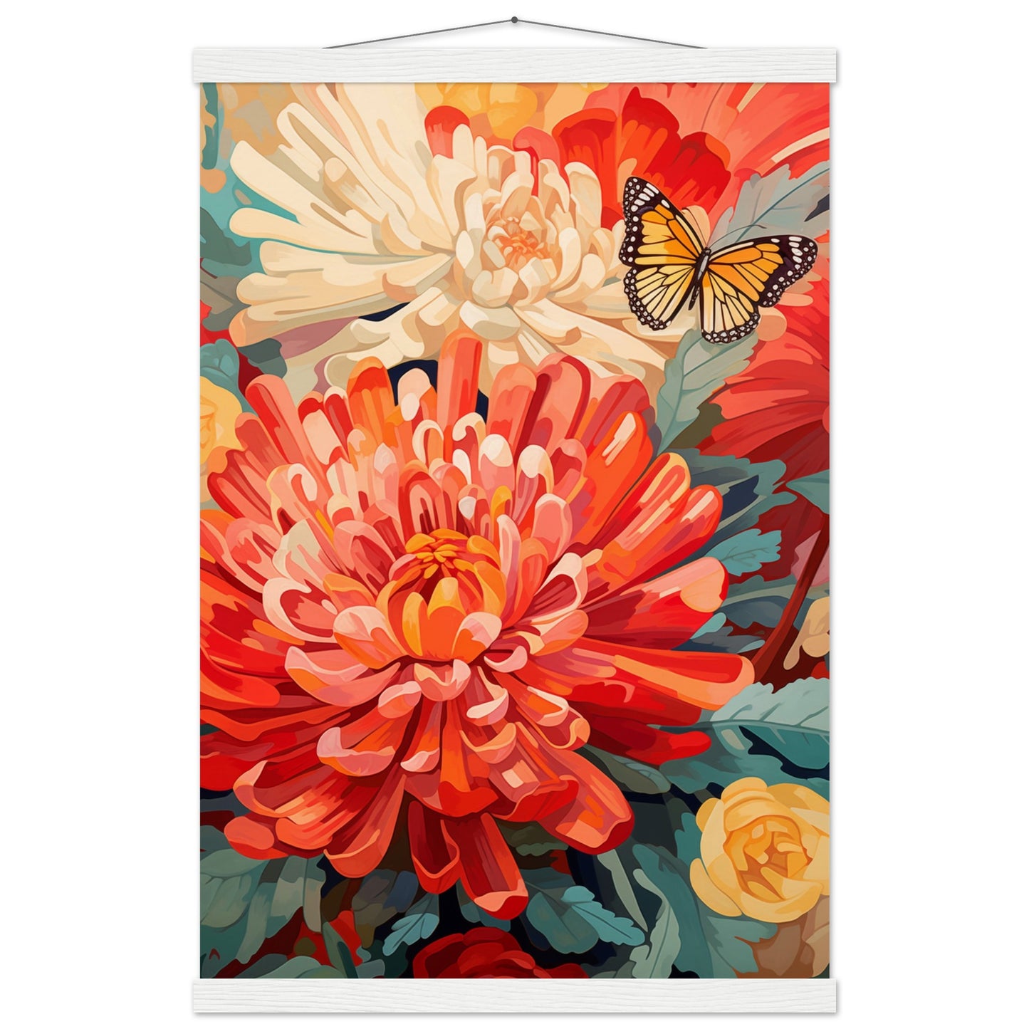 Post impressionist Chrysanthemum Poster with Hanger