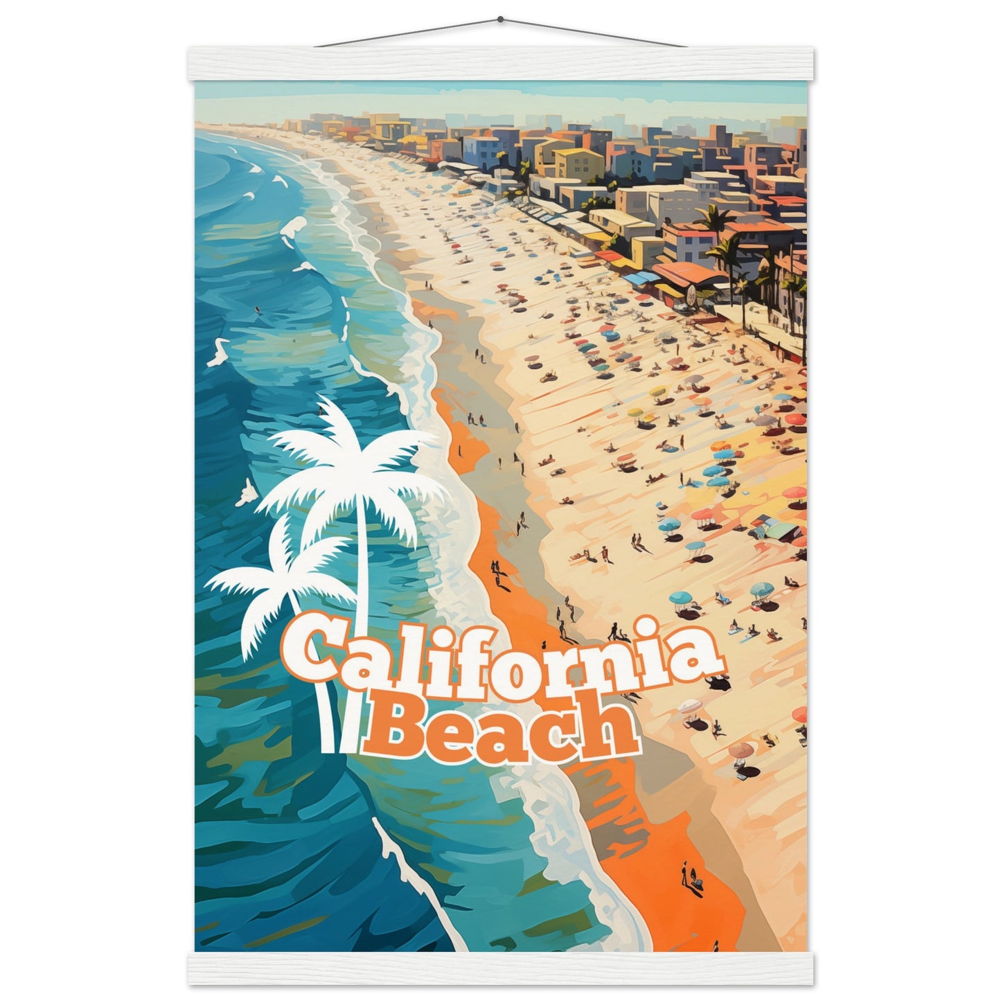 California Beach Poster with Hanger