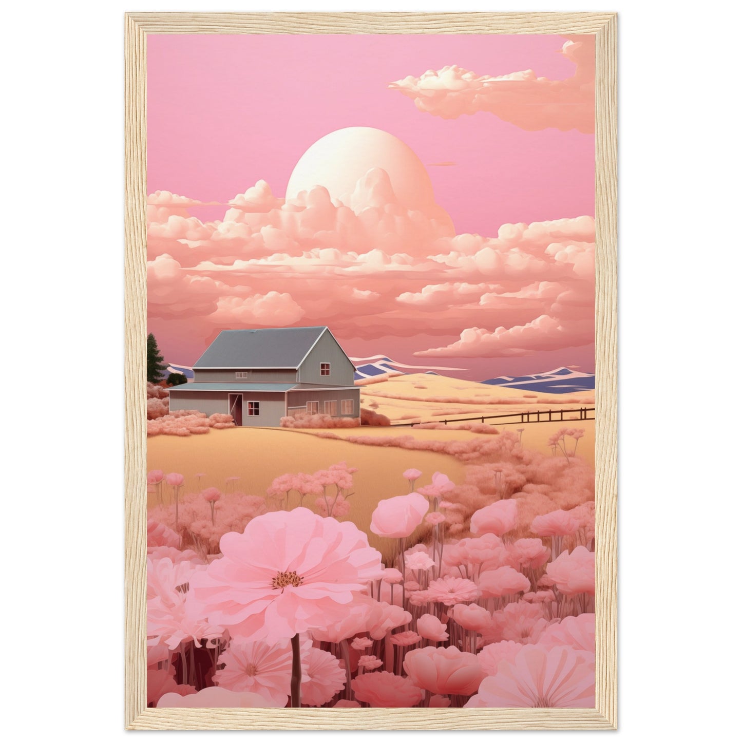 Bubblegum Farm Wooden Framed Poster