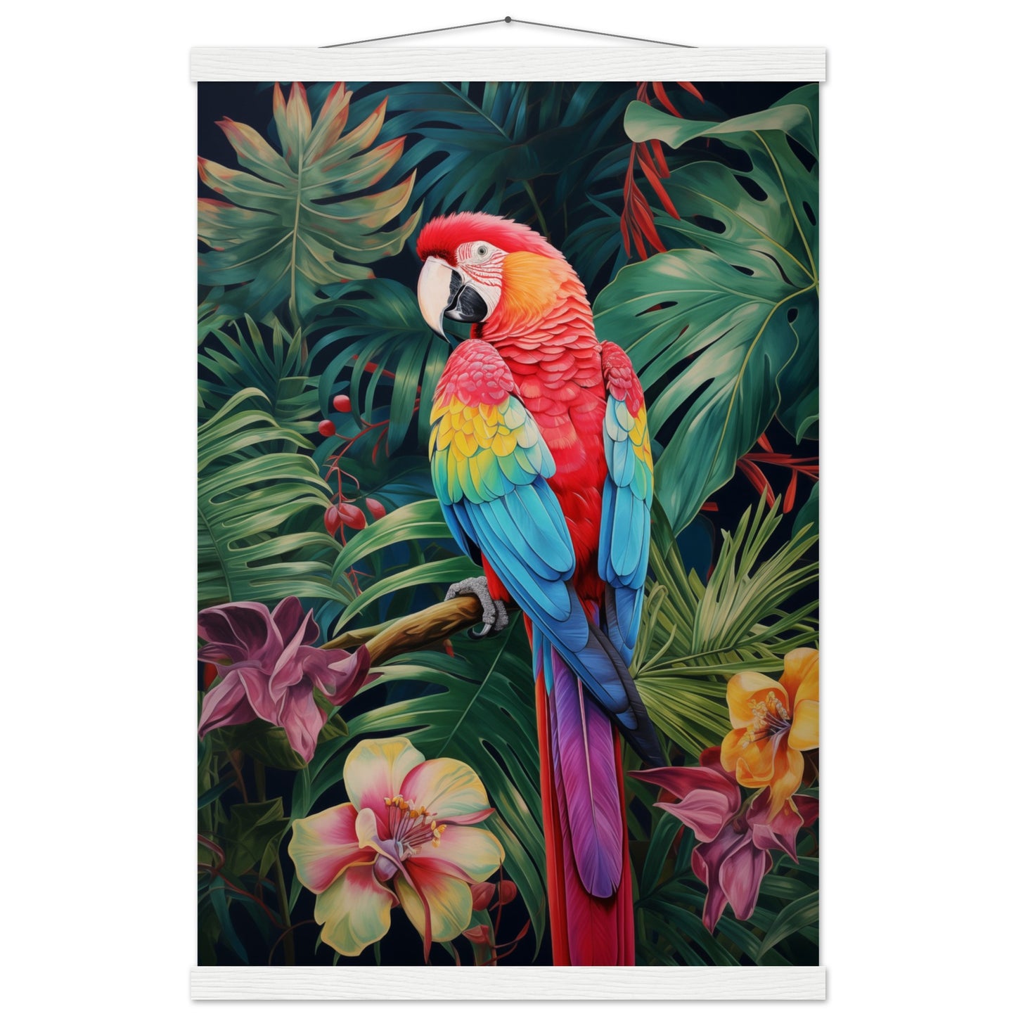 Petal Parrot Poster with Hanger