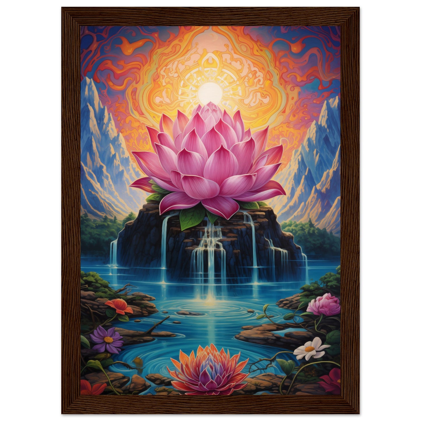 Lotus Blossom Wooden Framed Poster