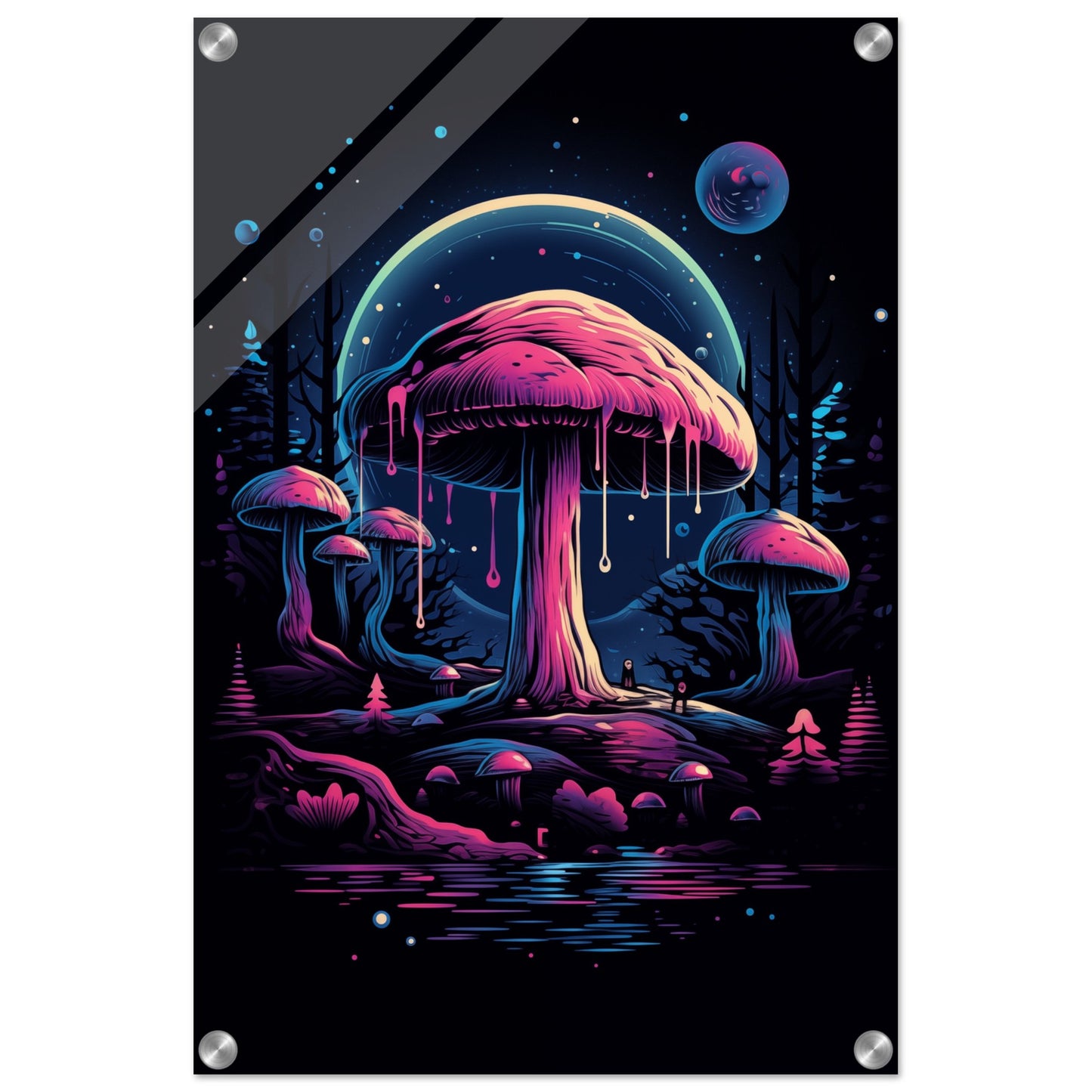 Drippy Mushroom Fantasy Forest Acrylic Print