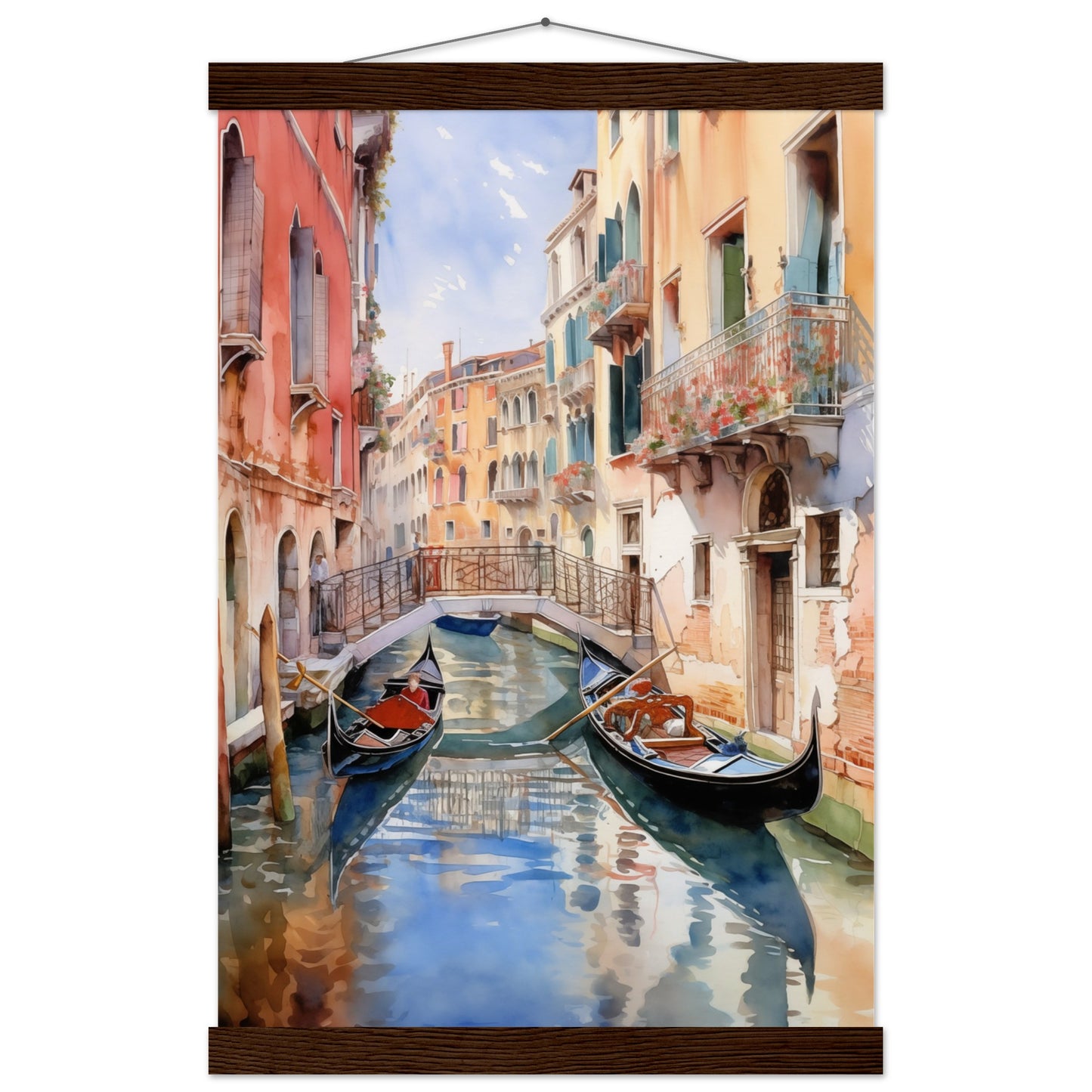 Watercolor Venice Italy Poster with Hanger