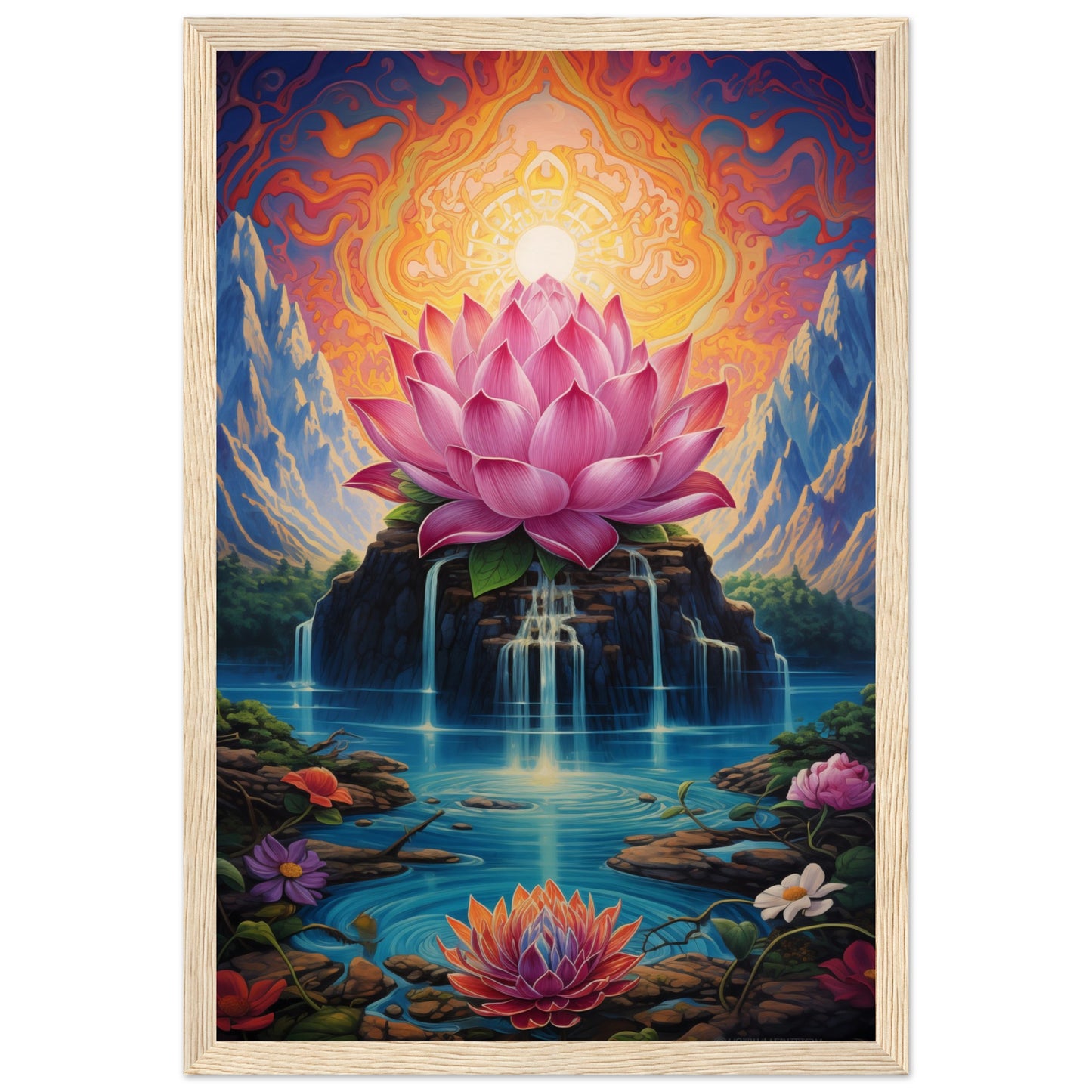 Lotus Blossom Wooden Framed Poster