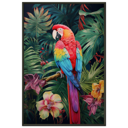 Petal Parrot Metal Framed Poster