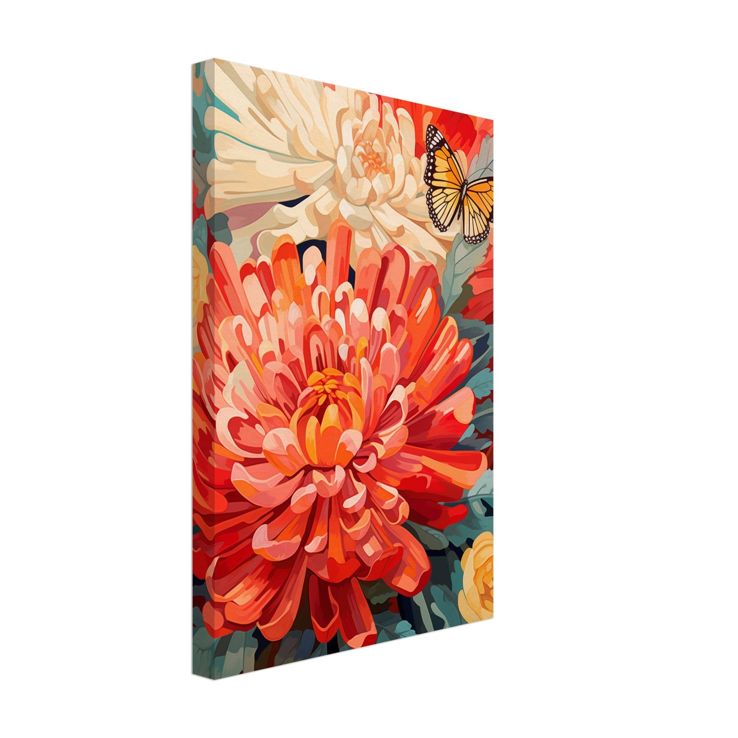 Post impressionist Chrysanthemum Canvas