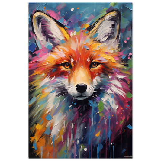 Foxy Splatter Aluminum Print