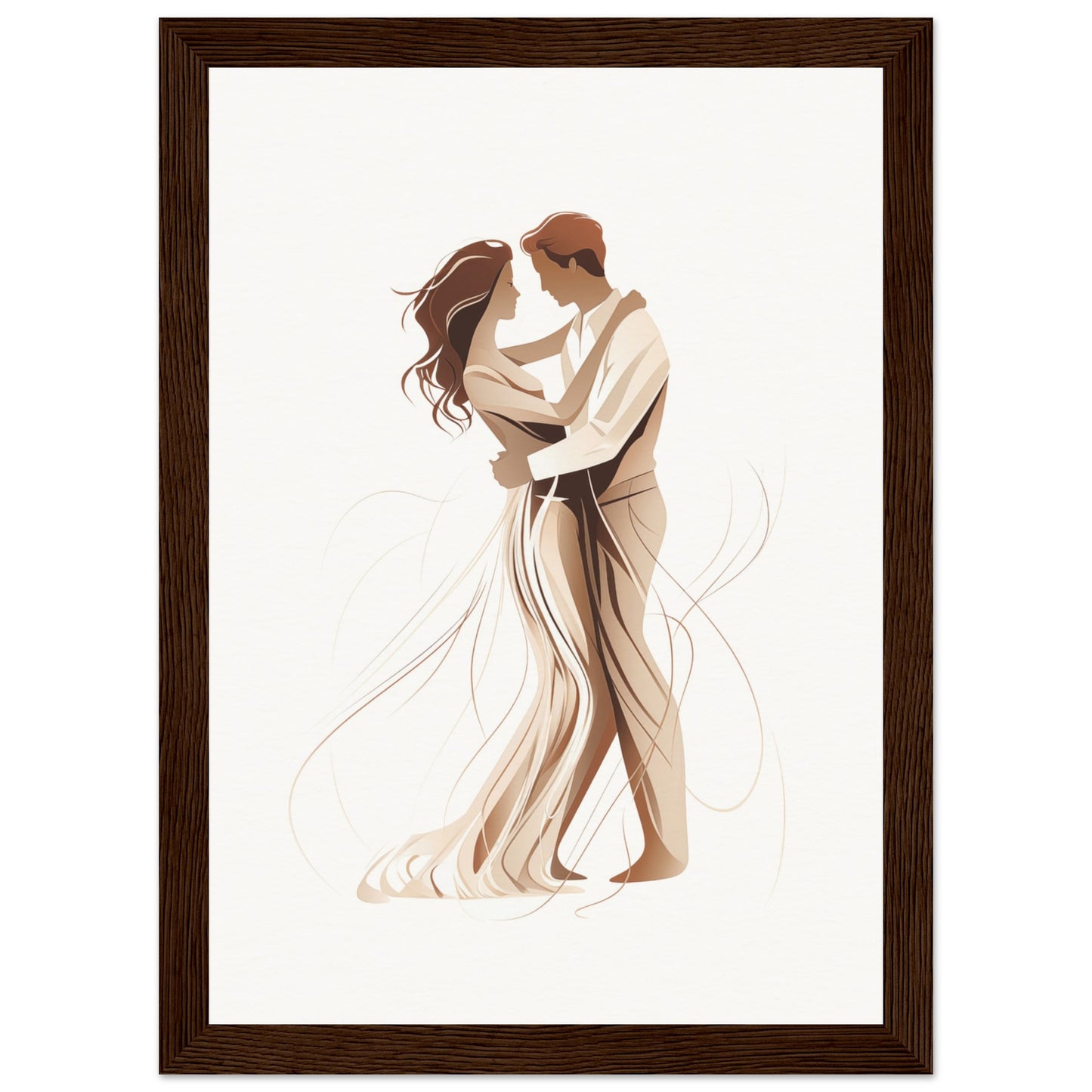 Dancing Couple Wooden Framed Poster