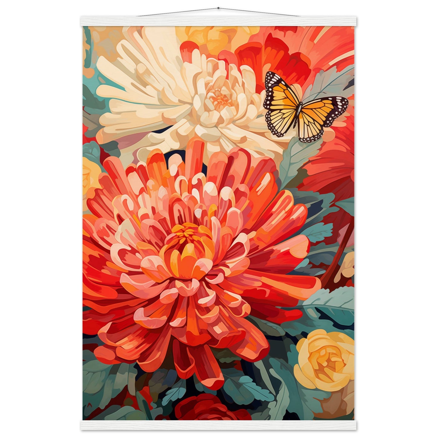 Post impressionist Chrysanthemum Poster with Hanger