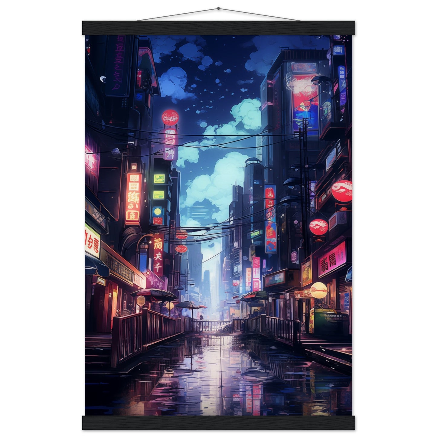 Neon City Poster with Hanger