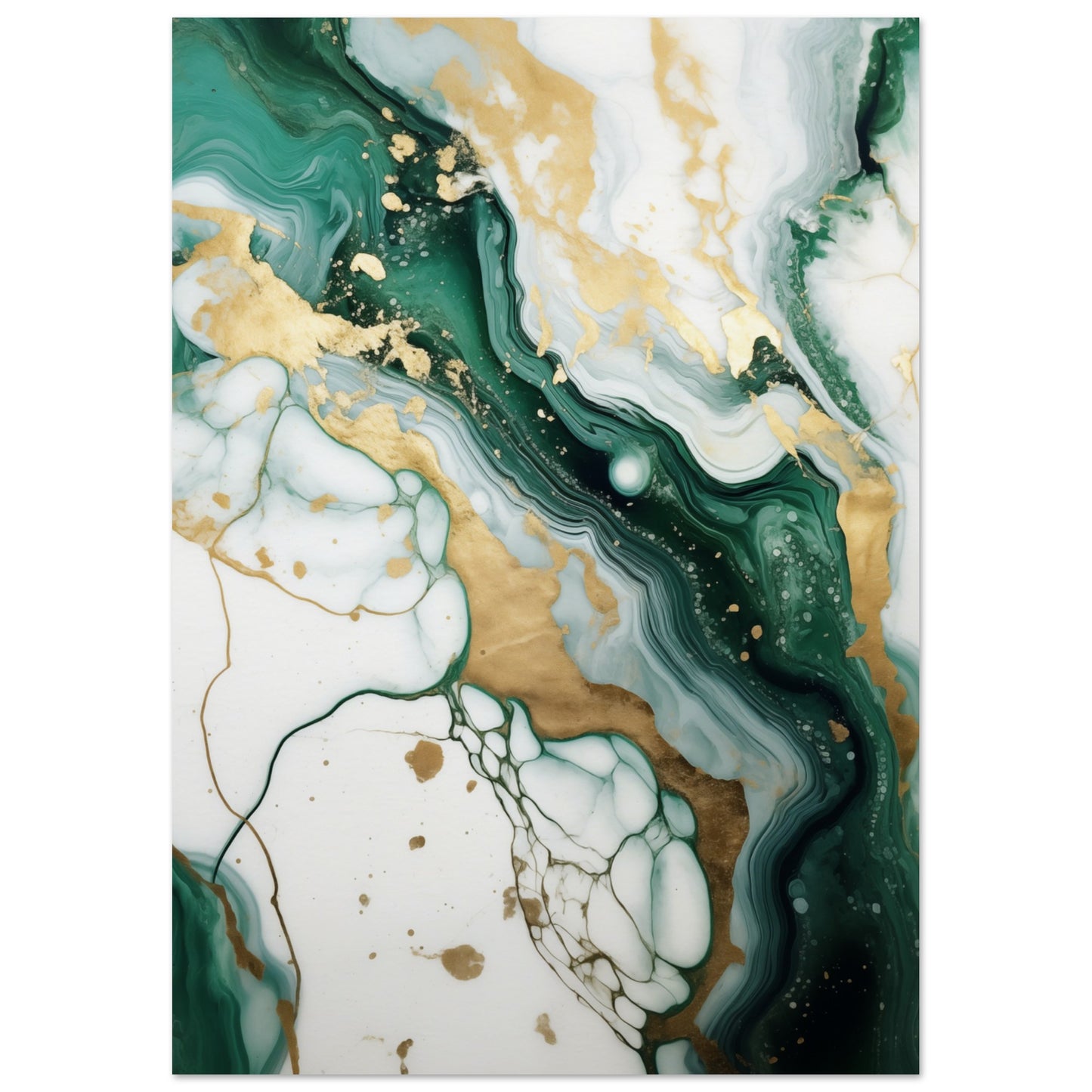 Emerald And Gold Marble Poster