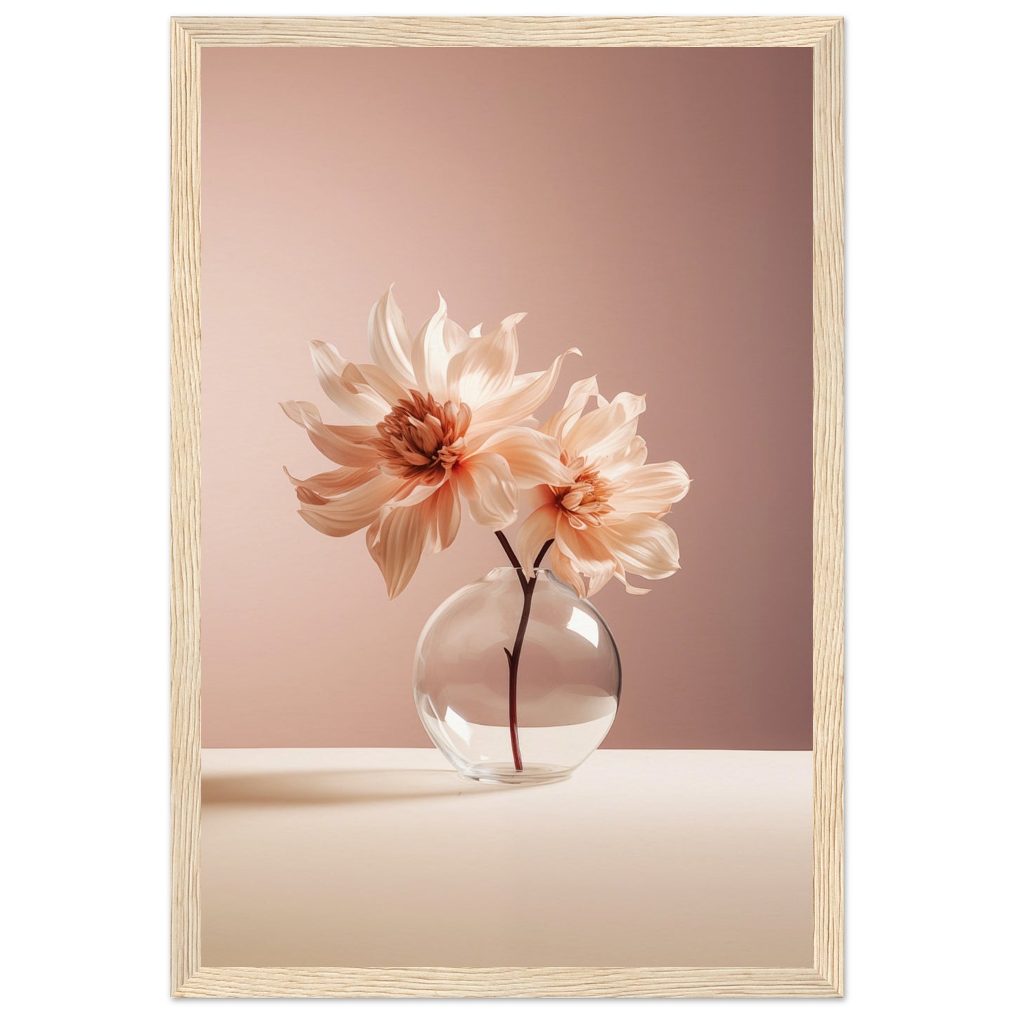 Blossoming Flower Wooden Framed Poster