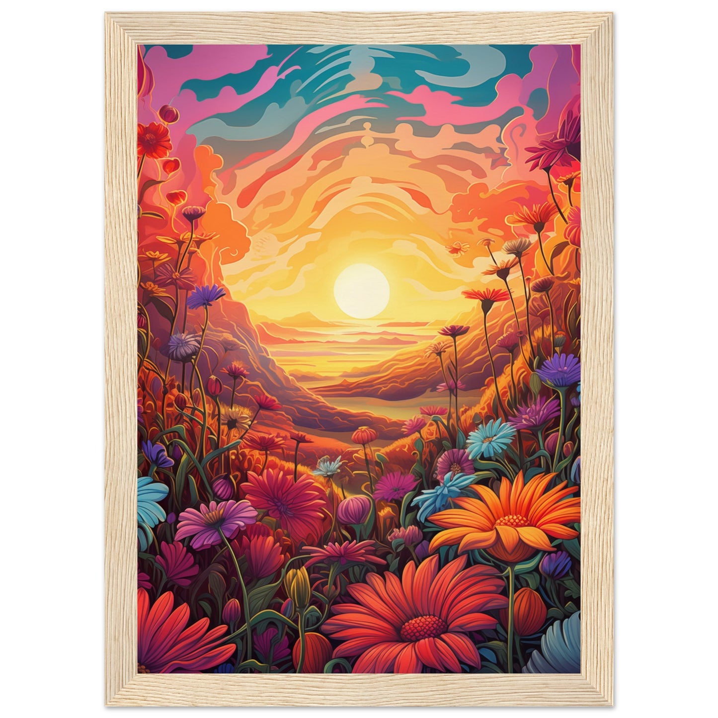 Pollen Sunset Wooden Framed Poster