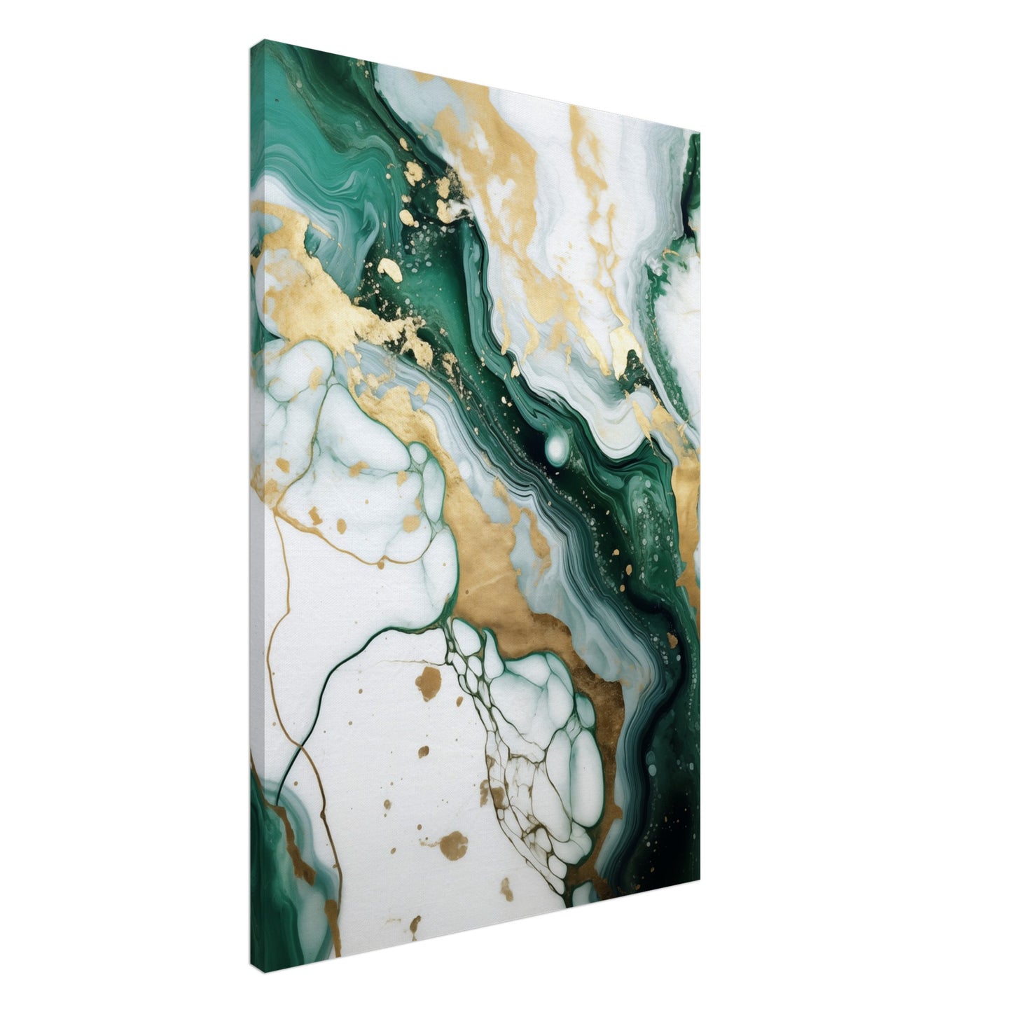 Emerald And Gold Marble Canvas