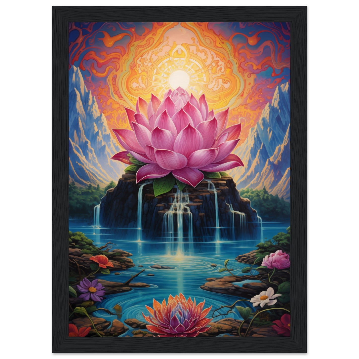 Lotus Blossom Wooden Framed Poster