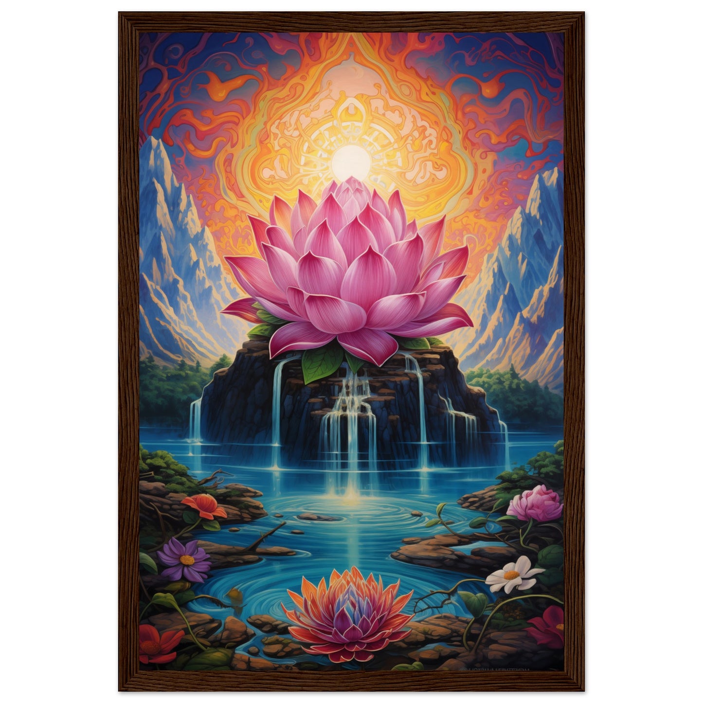 Lotus Blossom Wooden Framed Poster