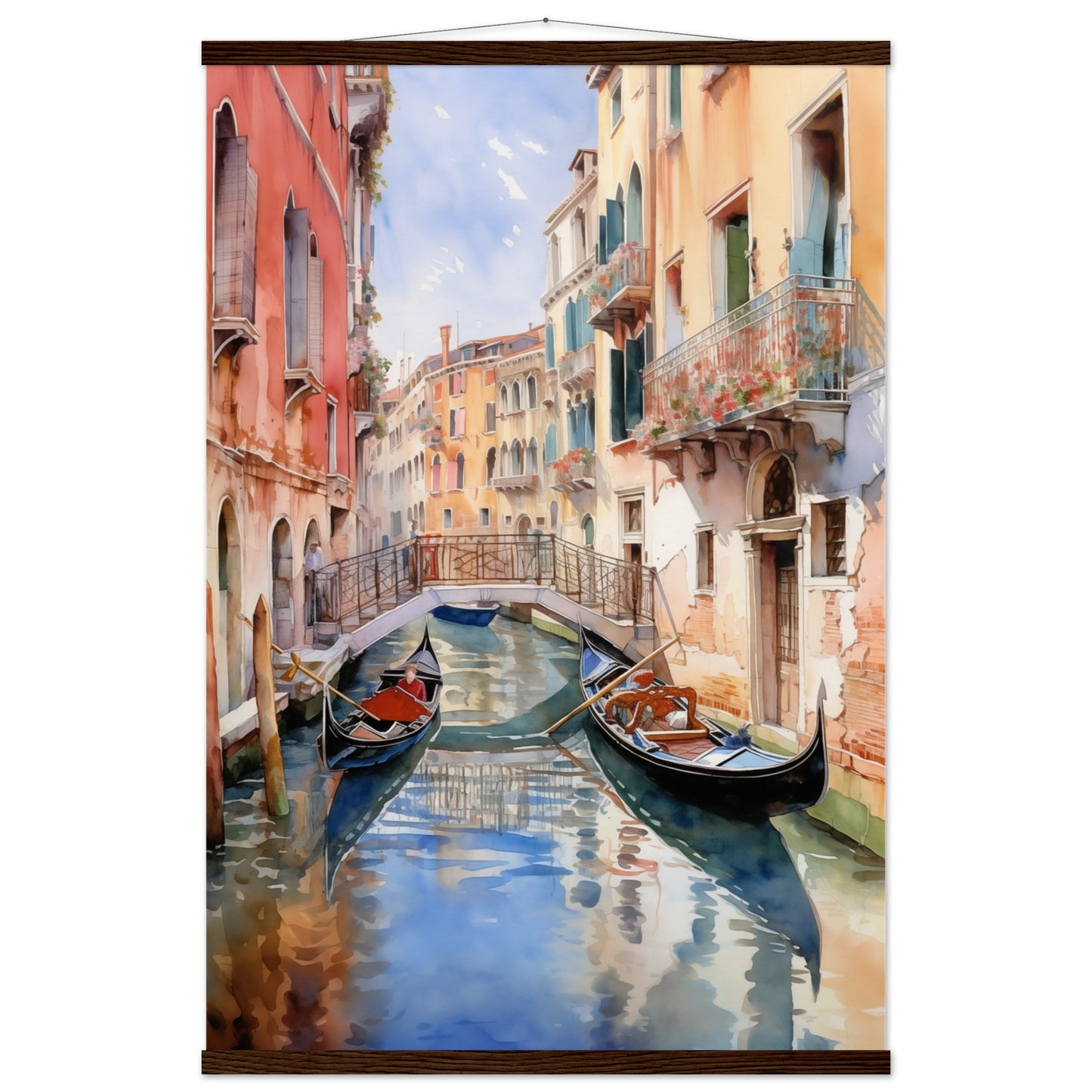 Watercolor Venice Italy Poster with Hanger