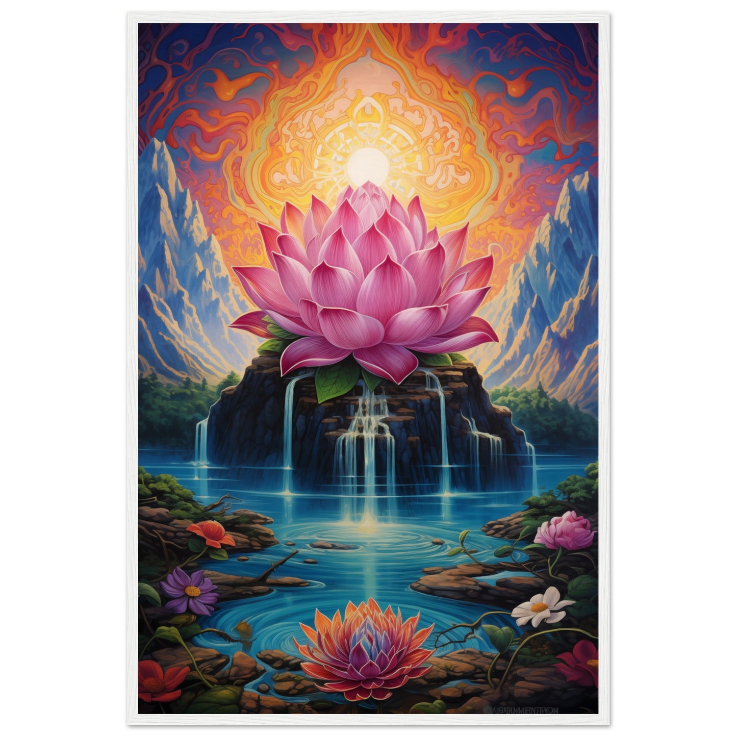 Lotus Blossom Wooden Framed Poster