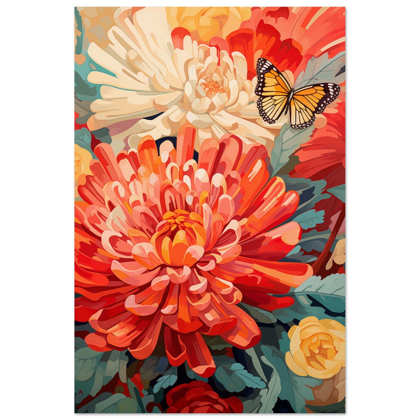 Post impressionist Chrysanthemum Poster