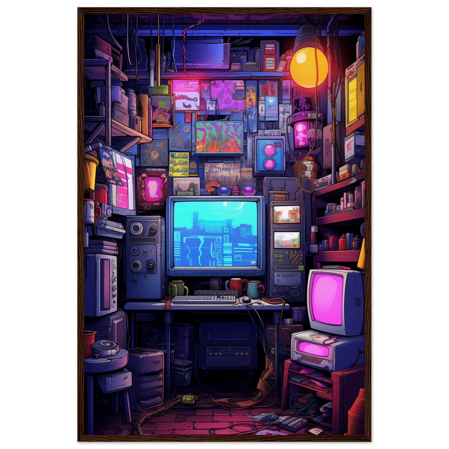 Pixel Lair Wooden Framed Poster