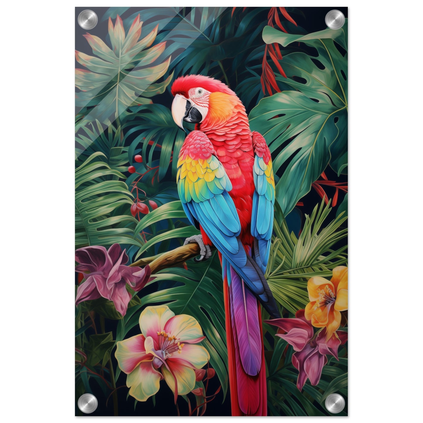 Petal Parrot Acrylic Print