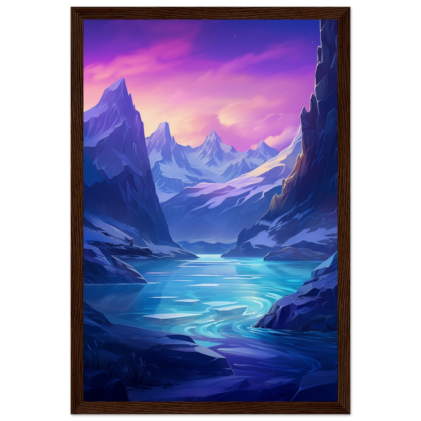 Tranquil Ice Wooden Framed Poster