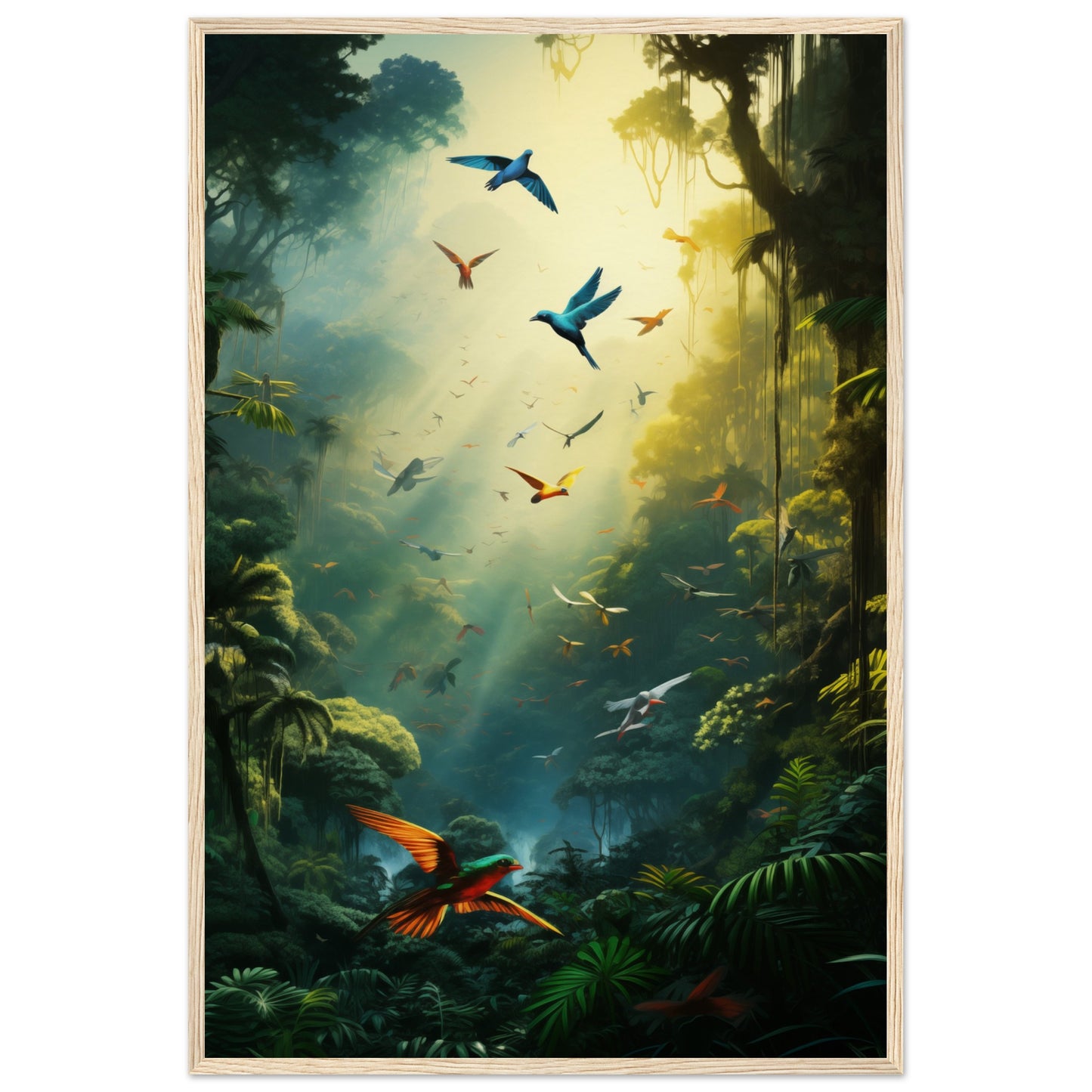 Feathered Finesse Wooden Framed Poster