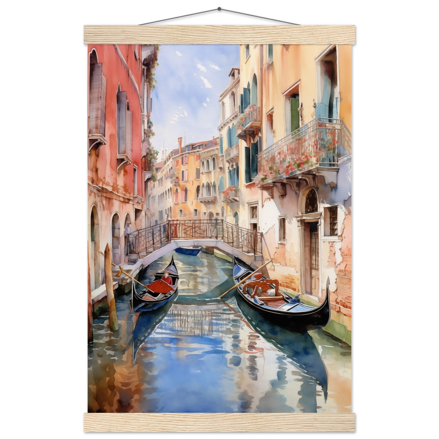 Watercolor Venice Italy Poster with Hanger