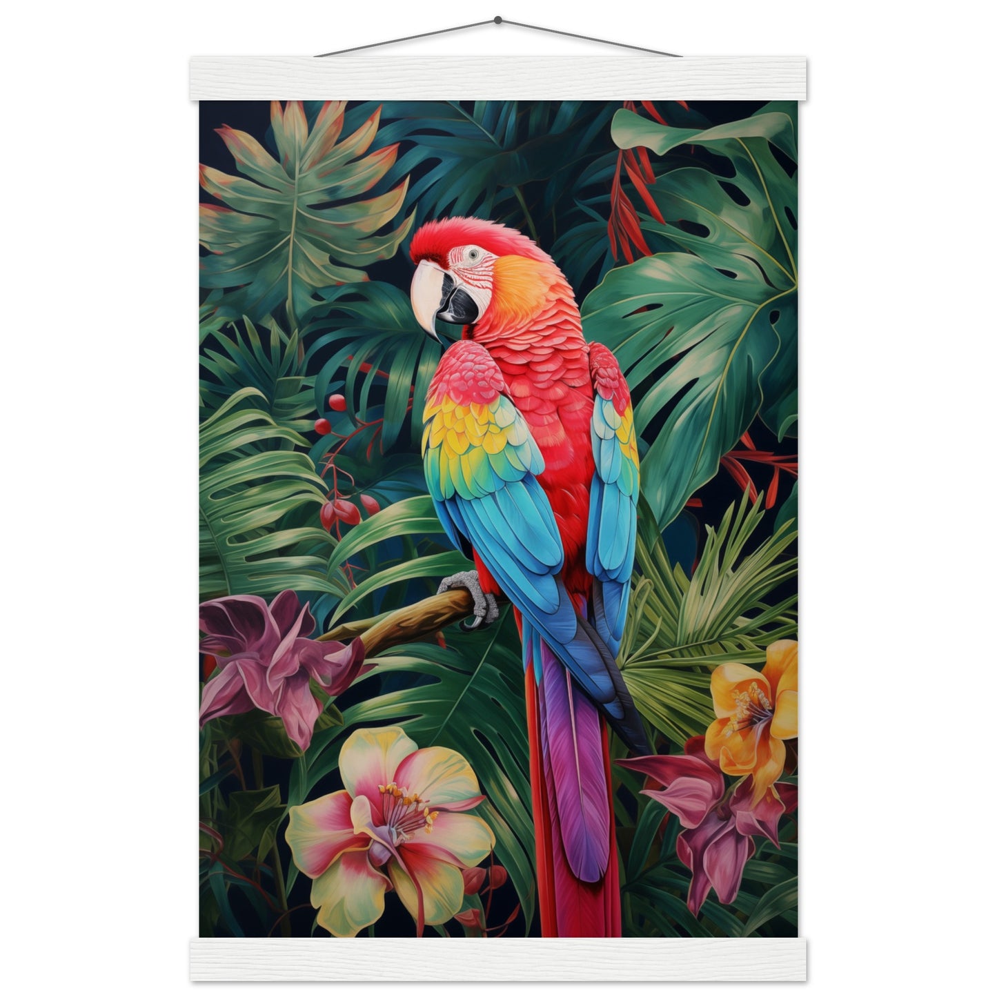 Petal Parrot Poster with Hanger