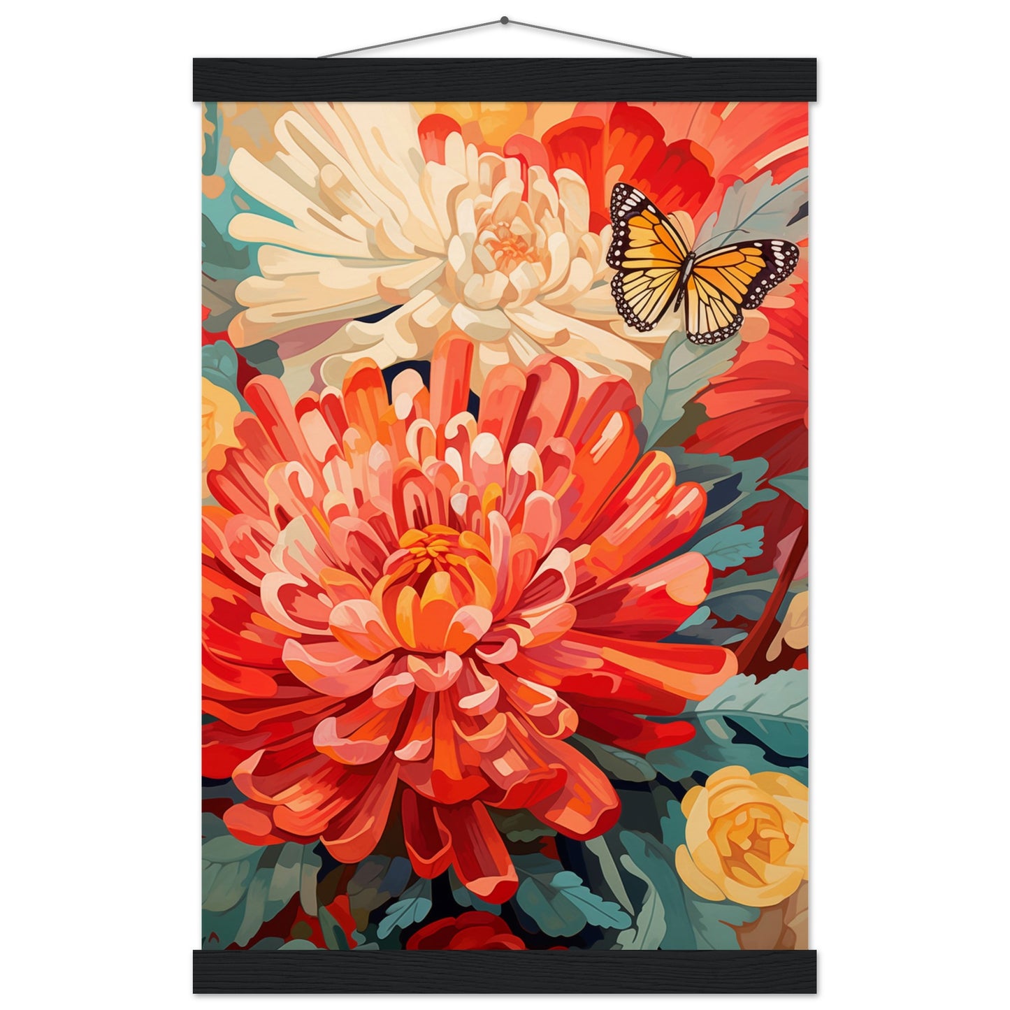 Post impressionist Chrysanthemum Poster with Hanger