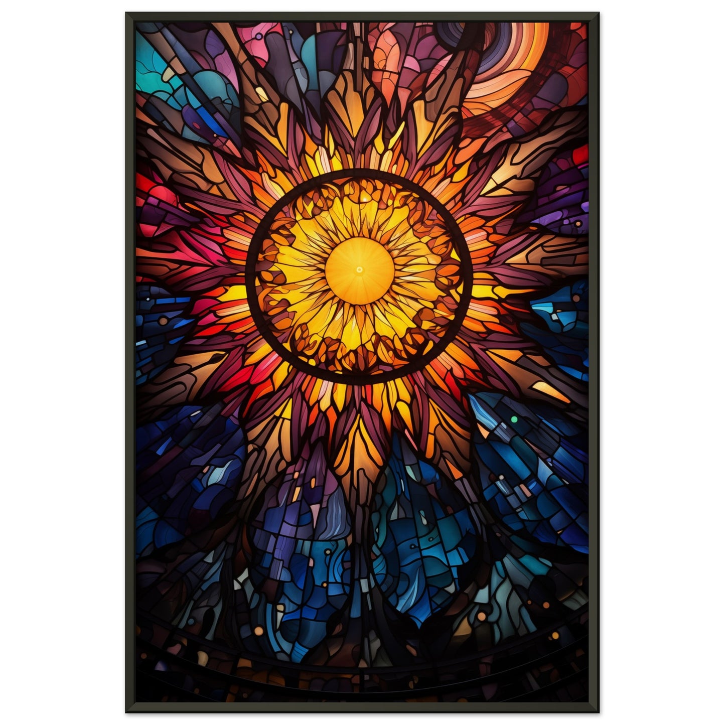 Sun Burst Metal Framed Poster