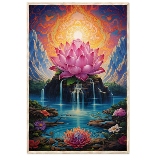 Lotus Blossom Wooden Framed Poster